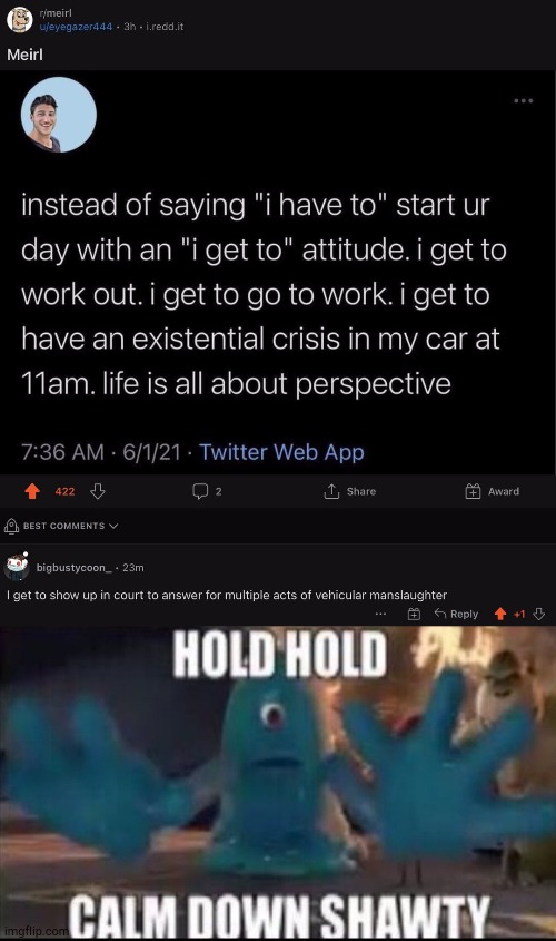 Hol' Up | image tagged in calm down shawty | made w/ Imgflip meme maker