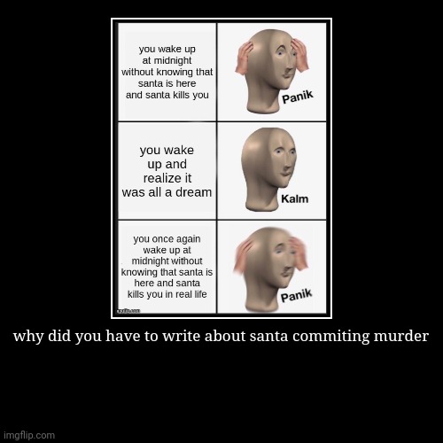 reacting to fun stream memes using demotivationals | why did you have to write about santa commiting murder | | made w/ Imgflip demotivational maker