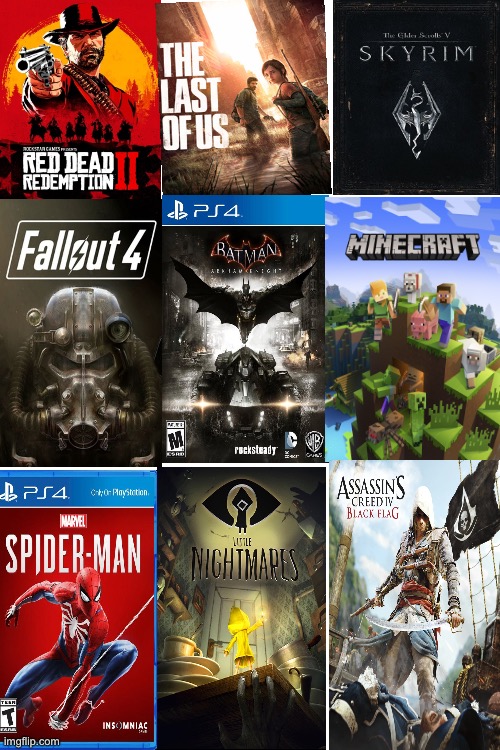 My top 9 favorite video games (in no particular order) | made w/ Imgflip meme maker