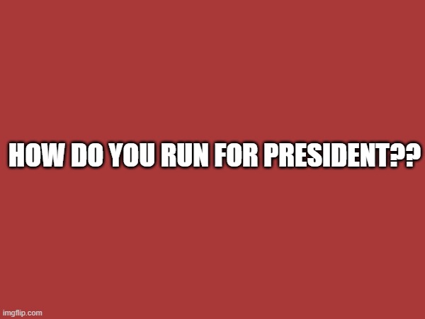 HOW DO YOU RUN FOR PRESIDENT?? | made w/ Imgflip meme maker