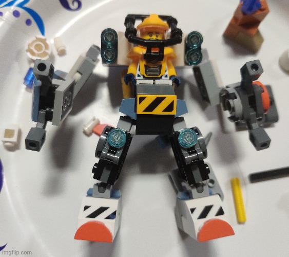 I modified the new Lego city space mech so it has two claws | made w/ Imgflip meme maker