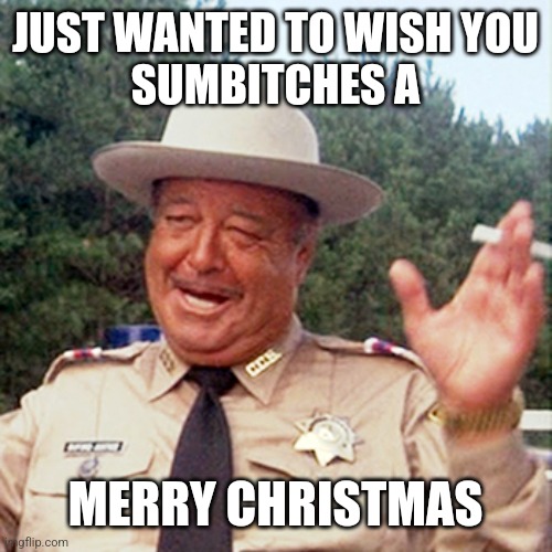 buford t justice | JUST WANTED TO WISH YOU
SUMBITCHES A; MERRY CHRISTMAS | image tagged in buford t justice | made w/ Imgflip meme maker