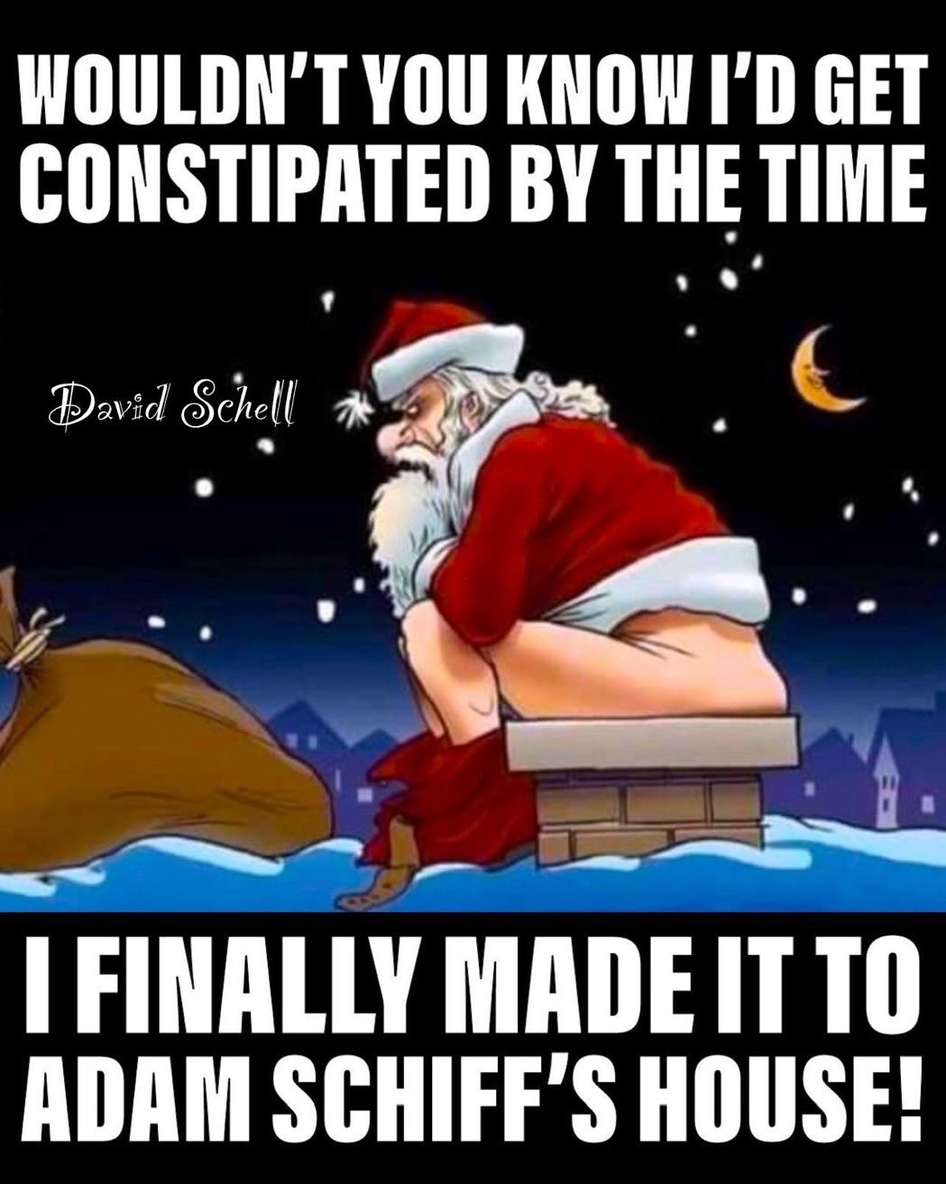 Constipated Santa Christmas Blank Meme Template