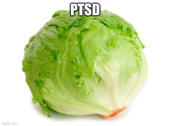 Lettuce  | PTSD | image tagged in lettuce | made w/ Imgflip meme maker