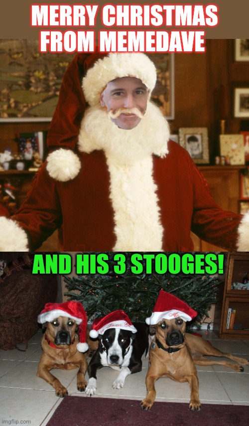 MERRY CHRISTMAS FROM MEMEDAVE AND HIS 3 STOOGES! | made w/ Imgflip meme maker