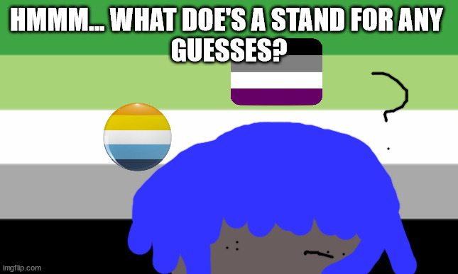 (Nova: g a e) | HMMM... WHAT DOE'S A STAND FOR ANY 
GUESSES? | made w/ Imgflip meme maker