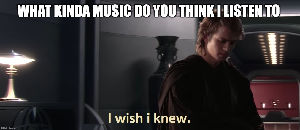 I wish I knew | WHAT KINDA MUSIC DO YOU THINK I LISTEN TO | image tagged in i wish i knew | made w/ Imgflip meme maker