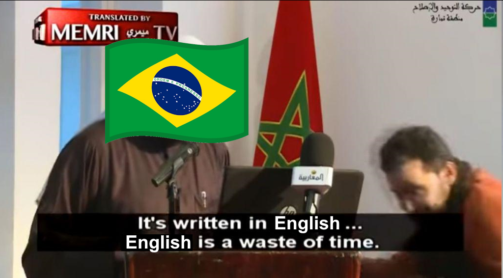 It's written in English... English is a wast of time. Blank Meme Template