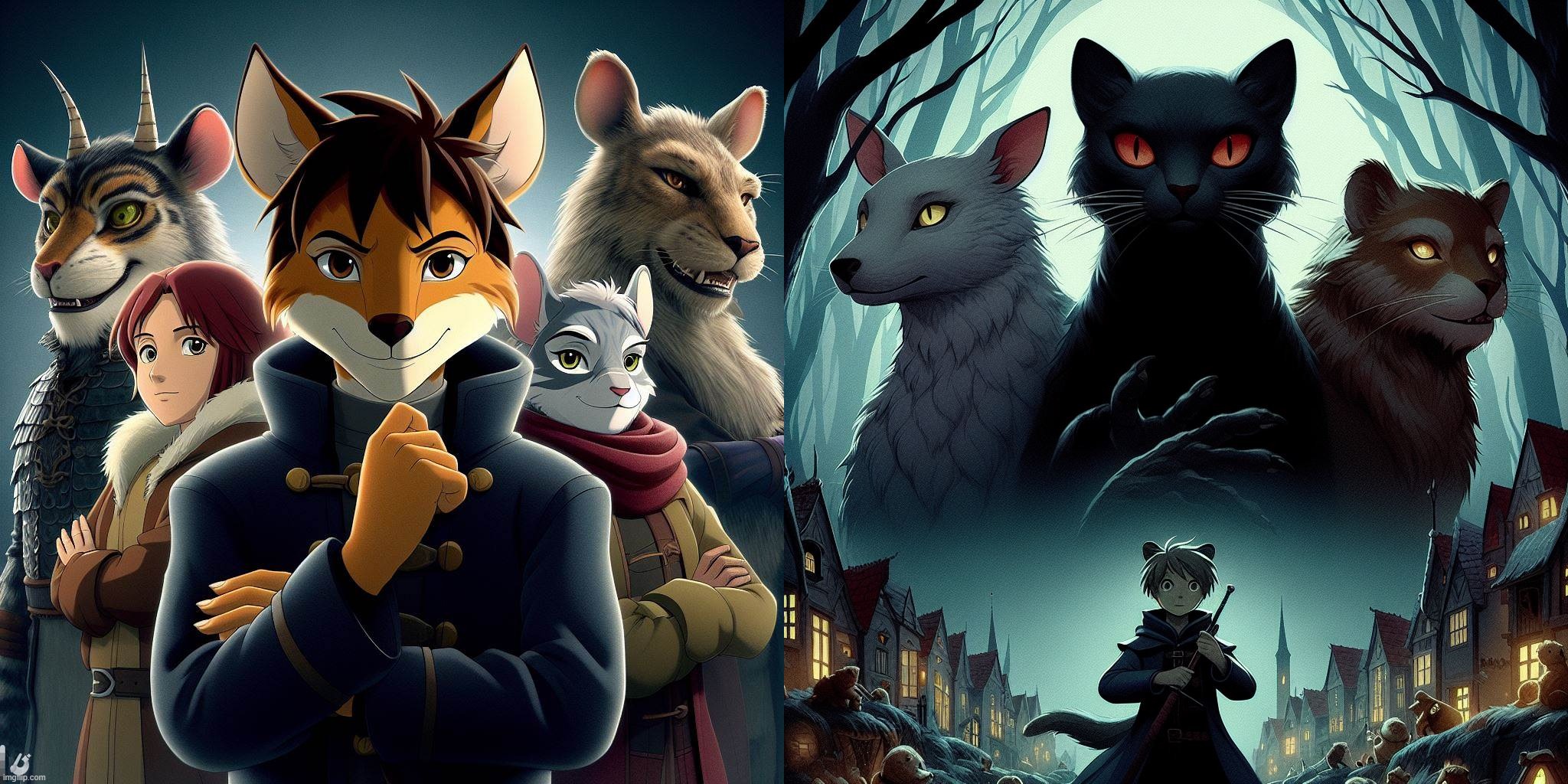 Ai Bing: Animorphs, Redwall, and Narnia Fused into Dark Anime. This one had a lot of anthro. | image tagged in ai generated,animorphs,narnia,redwall,anime,anthro | made w/ Imgflip meme maker