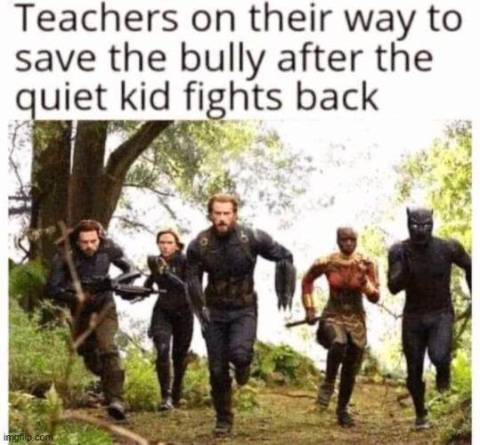 image tagged in school,teachers,bully,quiet kid,fight | made w/ Imgflip meme maker