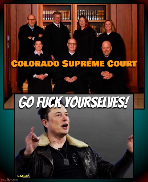 With a baseball bat sideways & wrapped in barbed wire | image tagged in colorado,supreme court,2024elections,politics,democrats,gop | made w/ Imgflip meme maker
