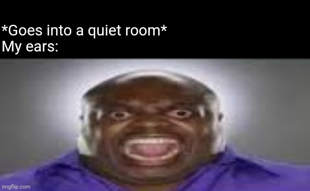 Sceam | *Goes into a quiet room*
My ears: | image tagged in black man screaming meme | made w/ Imgflip meme maker
