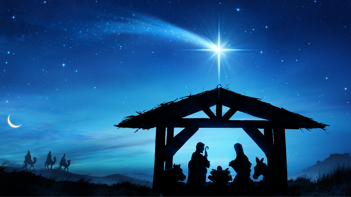 Nativity in Silhouette Blank Meme Template
