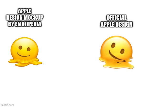 apple design mockups by emojipedia are wrong part 10 | APPLE DESIGN MOCKUP BY EMOJIPEDIA; OFFICIAL APPLE DESIGN | image tagged in emoji,emojis | made w/ Imgflip meme maker