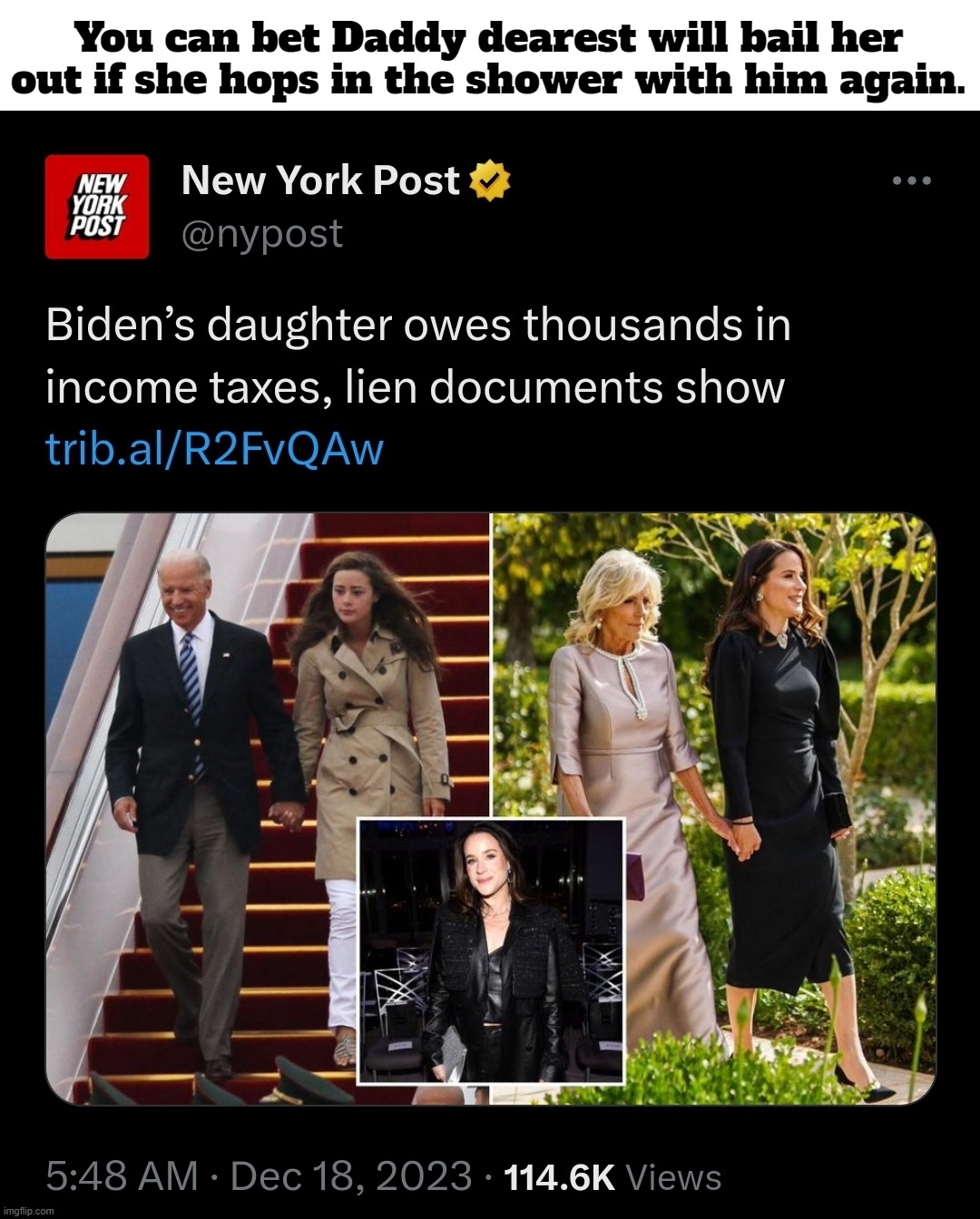 You can bet Daddy dearest will bail her out if she hops in the shower with him again. | You can bet Daddy dearest will bail her out if she hops in the shower with him again. | image tagged in daddy dearest,showers with daddy,incest is best,pedohitler,pedo joe,creepy joe biden | made w/ Imgflip meme maker