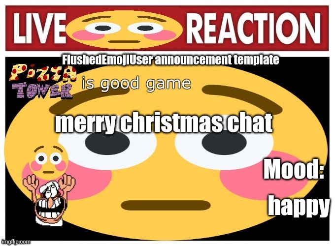 merry christmas | merry christmas chat; happy | image tagged in flushedemojiuser announcement template | made w/ Imgflip meme maker