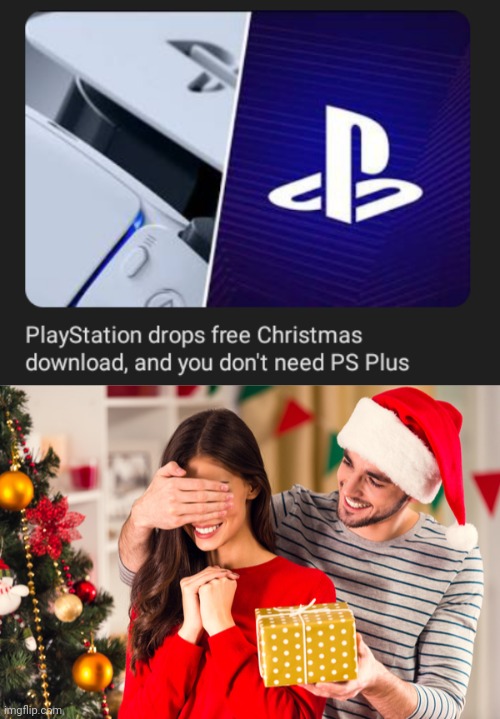 Free Christmas download | image tagged in christmas present,christmas,gaming,playstation,memes,ps | made w/ Imgflip meme maker