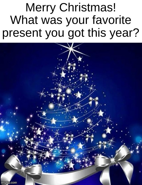 For me I would say my oculus (Yes I got one :D) or the all year drink pass I got for my local amusment park (I can get Icees eve | Merry Christmas! What was your favorite present you got this year? | image tagged in merry christmas,happy holidays | made w/ Imgflip meme maker