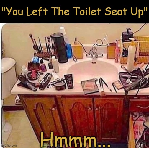 Perspective | "You Left The Toilet Seat Up"; Hmmm... | image tagged in men and women,know the difference,spot the difference,all a matter of perspective,compromise,irony | made w/ Imgflip meme maker