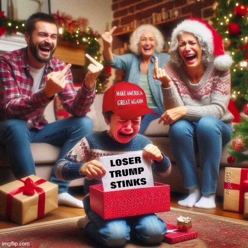 image tagged in merry christmas,maga morons,stinks,clown car republicans,christmas,loser trump | made w/ Imgflip meme maker