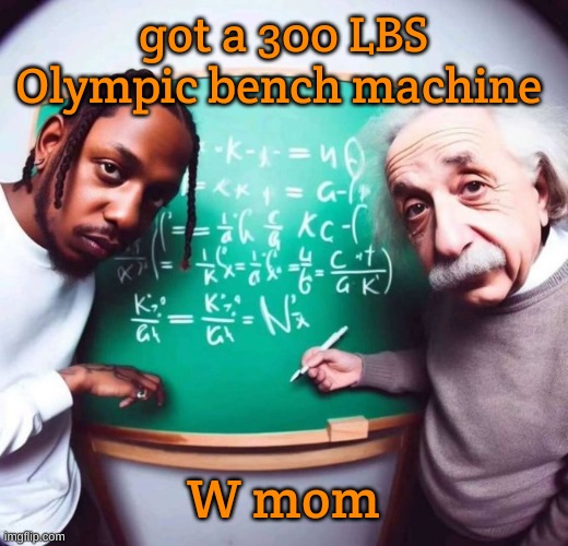 GA chat, what did yall get for Christmas? | got a 300 LBS Olympic bench machine; W mom | image tagged in intelligence | made w/ Imgflip meme maker