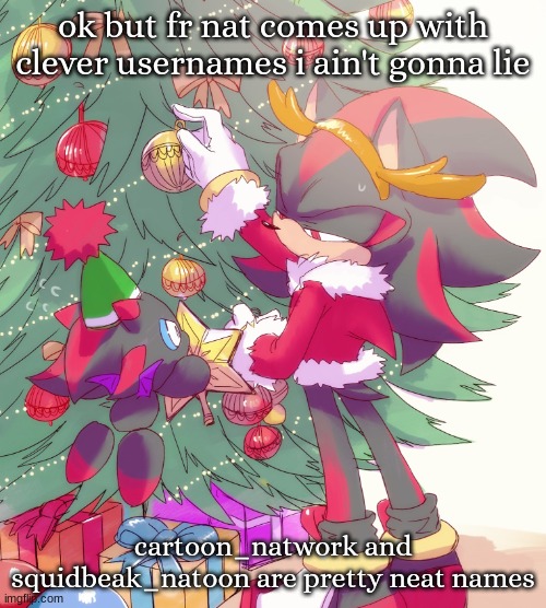 shadow and chao | ok but fr nat comes up with clever usernames i ain't gonna lie; cartoon_natwork and squidbeak_natoon are pretty neat names | image tagged in shadow and chao | made w/ Imgflip meme maker