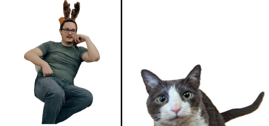 Reindeer vs. Cat Blank Meme Template