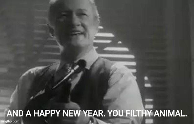 Home Alone Merry Christmas | AND A HAPPY NEW YEAR. YOU FILTHY ANIMAL. | image tagged in home alone merry christmas | made w/ Imgflip meme maker