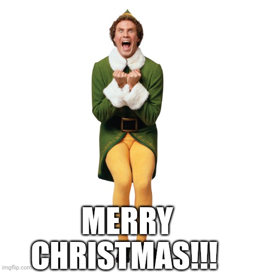 Merry christmas. | MERRY CHRISTMAS!!! | image tagged in elf,buddy,merry christmas,christmas | made w/ Imgflip meme maker