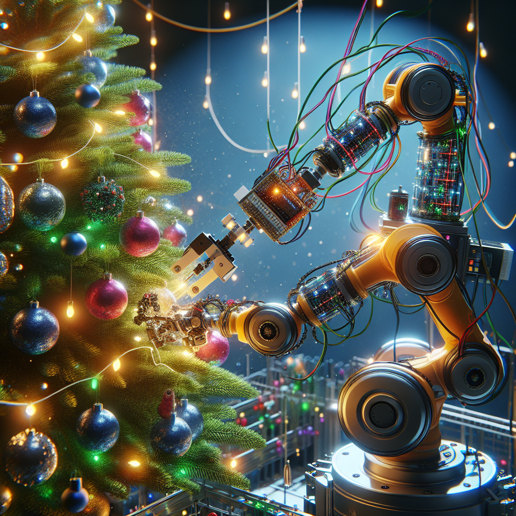 High Quality Robot creating Christmas treee using PLC Blank Meme Template