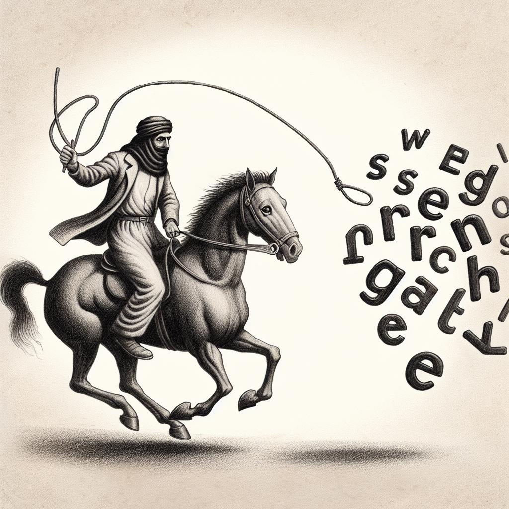 High Quality thought policeman on horseback trying to lasso a misspelled word Blank Meme Template