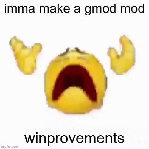 :nooo: | imma make a gmod mod; winprovements | image tagged in nooo | made w/ Imgflip meme maker