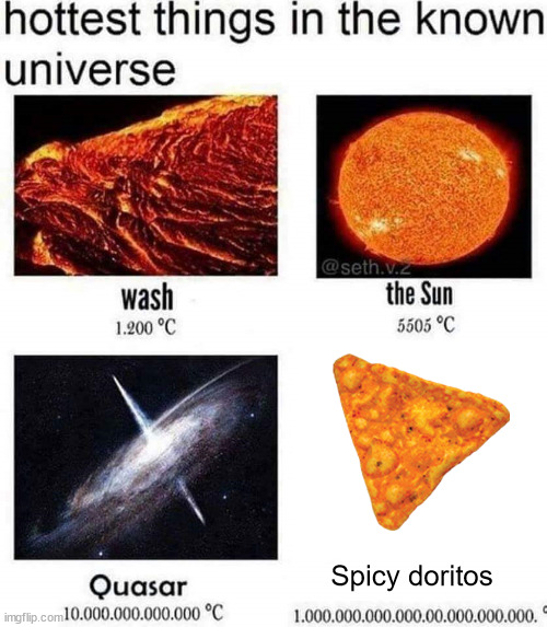 is it just me or | Spicy doritos | image tagged in hottest things in the known universe,doritos,relatable | made w/ Imgflip meme maker