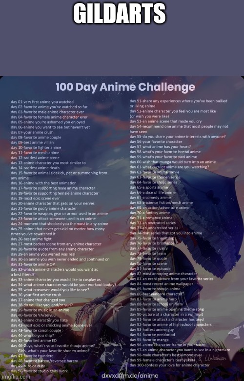 Day 3 | GILDARTS | image tagged in 100 day anime challenge | made w/ Imgflip meme maker