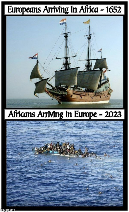 The Difference in  Arrival | image tagged in immigration,colonialism | made w/ Imgflip meme maker