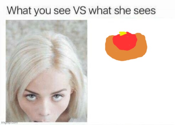 glizzy | image tagged in what you see vs what she sees | made w/ Imgflip meme maker