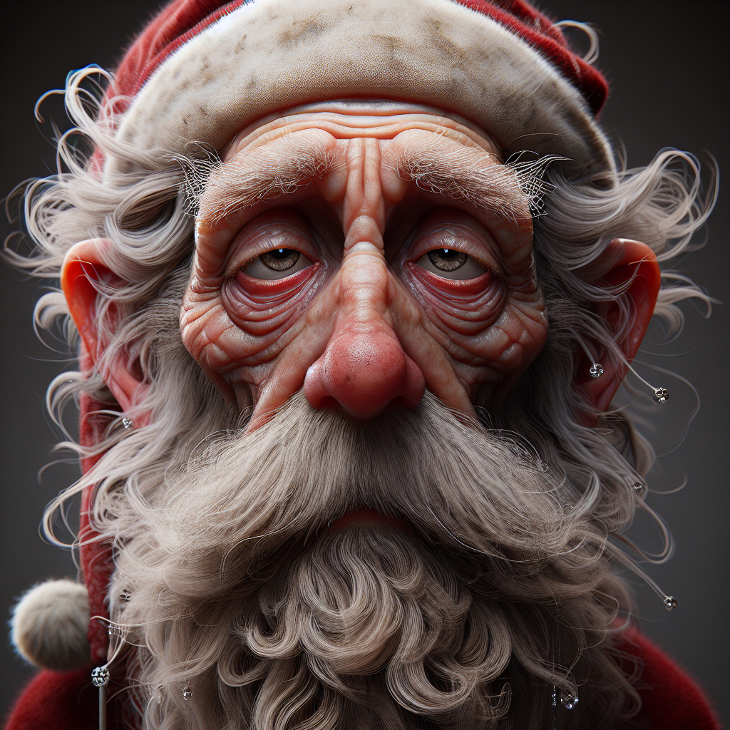 Brown skinned exhausted Santa on December 26th Blank Meme Template