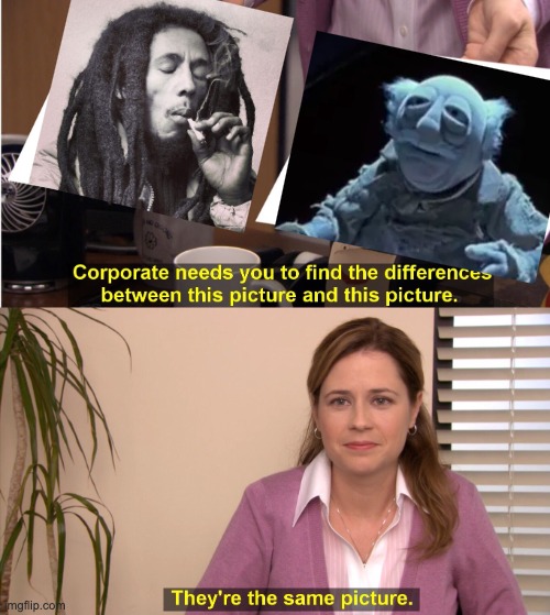 Marley... | image tagged in memes,they're the same picture,muppets,christmas carol,bob marley | made w/ Imgflip meme maker