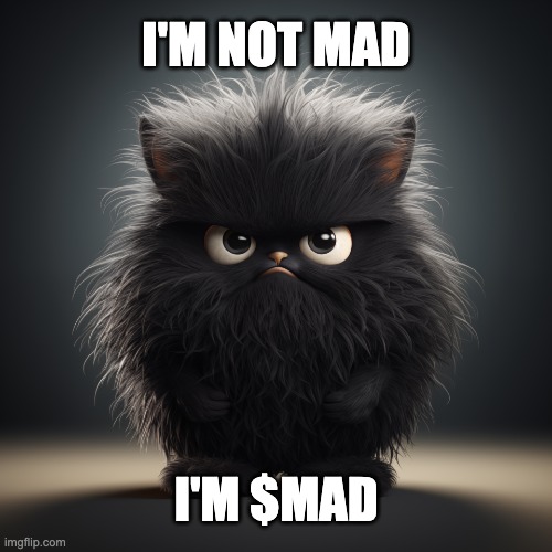 MAD | I'M NOT MAD; I'M $MAD | image tagged in mad | made w/ Imgflip meme maker