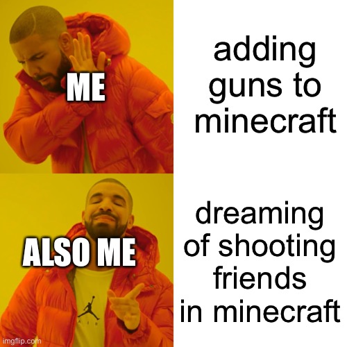 High Quality if guns were added to minecraft Blank Meme Template