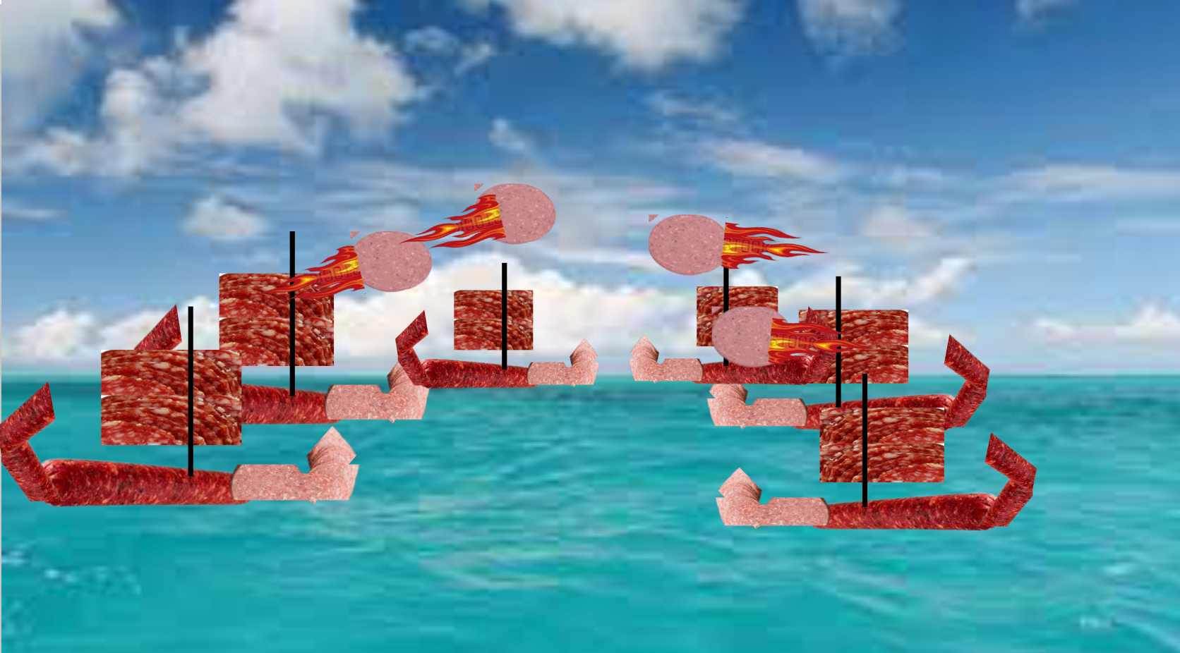 Salami boats Blank Meme Template