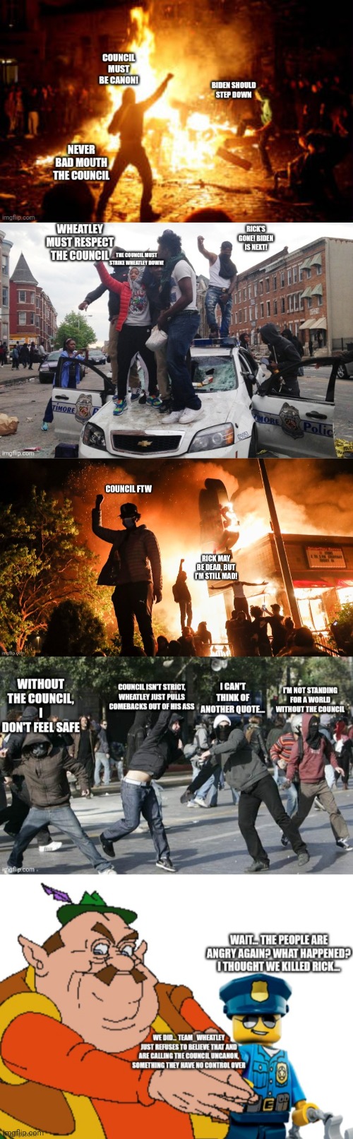 Riots are breaking out all around Team Wheatley HQ | made w/ Imgflip meme maker