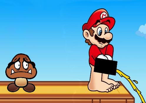 High Quality Mario takes A piss Blank Meme Template