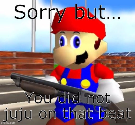 Womp | Sorry but…; You did not juju on that beat | image tagged in smg4 shotgun mario | made w/ Imgflip meme maker