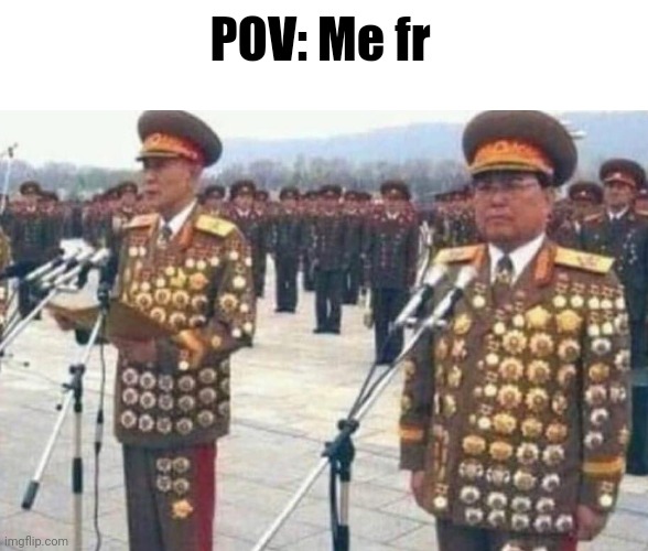 North korean medals | POV: Me fr | image tagged in north korean medals | made w/ Imgflip meme maker
