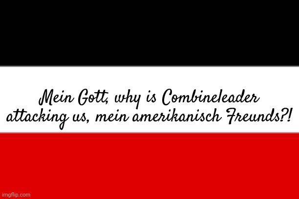 German Empire | Mein Gott, why is Combineleader attacking us, mein amerikanisch Freunds?! | image tagged in german empire | made w/ Imgflip meme maker