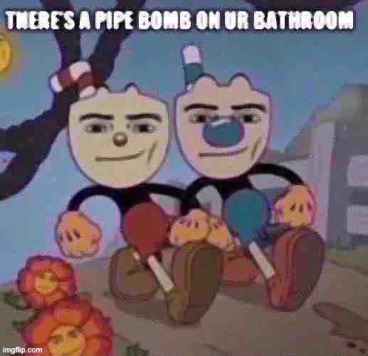 There’s a pipe bomb on ur bathroom | image tagged in there s a pipe bomb on ur bathroom | made w/ Imgflip meme maker