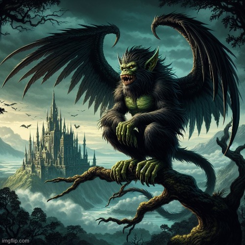 Evil Winged Monkey 3 | Original A.I.Image by just-4-kicks using Microsoft Bing Dall·E3 Img Creator | made w/ Imgflip meme maker