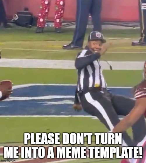PLEASE DON'T TURN ME INTO A MEME TEMPLATE! | image tagged in nfl football,nfl memes,nfl | made w/ Imgflip meme maker