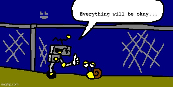 Junk robot in color | image tagged in drawing | made w/ Imgflip meme maker